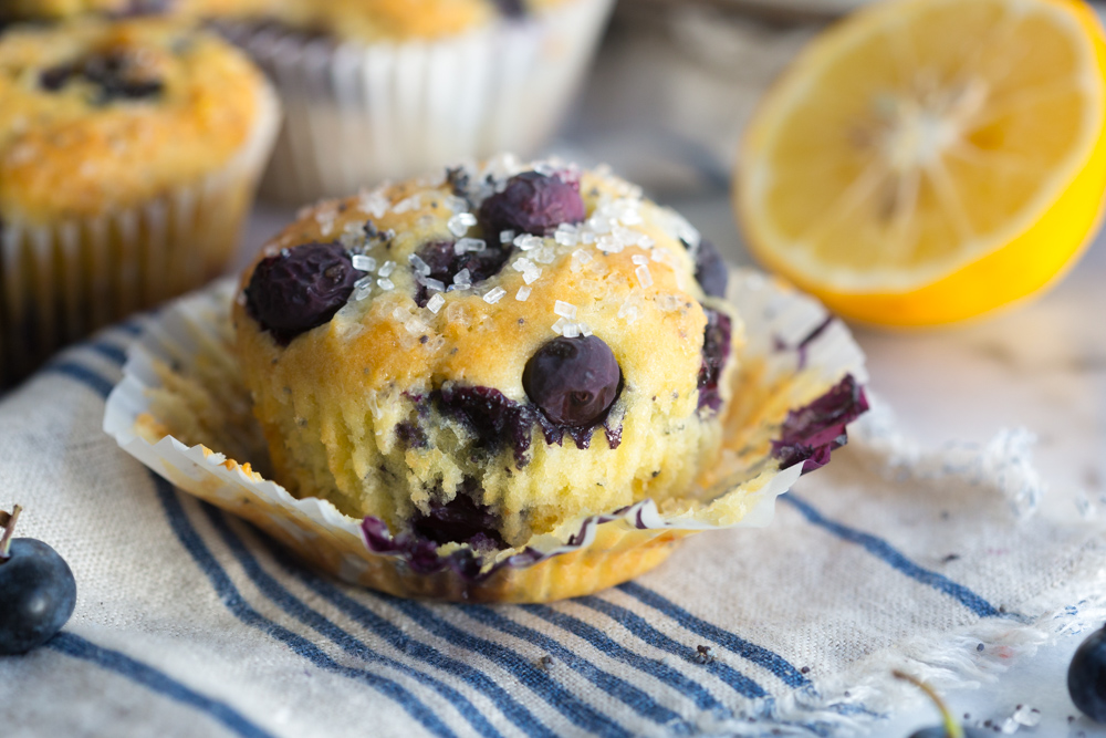 Blueberry Lemon Poppy Seed Muffin.