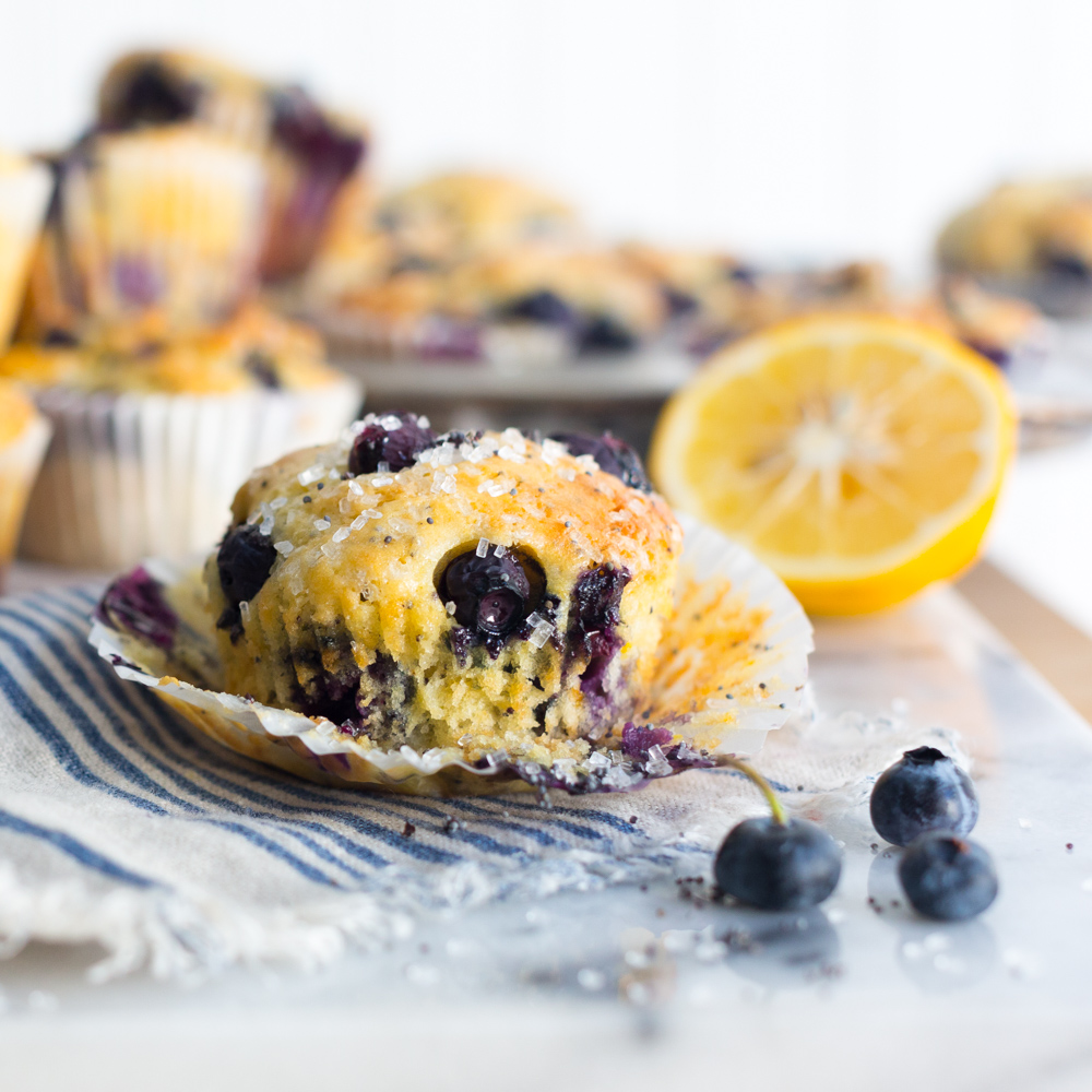 Blueberry Lemon Poppy Seed Muffins by Baking The Goods.