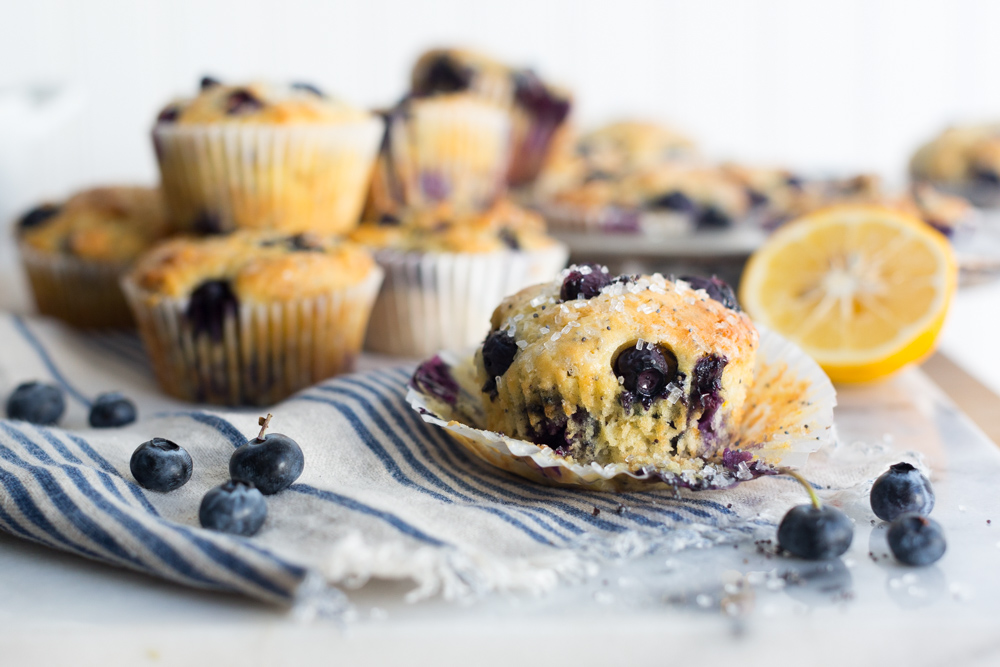 Blueberry Lemon Poppy Seed Muffin spread.
