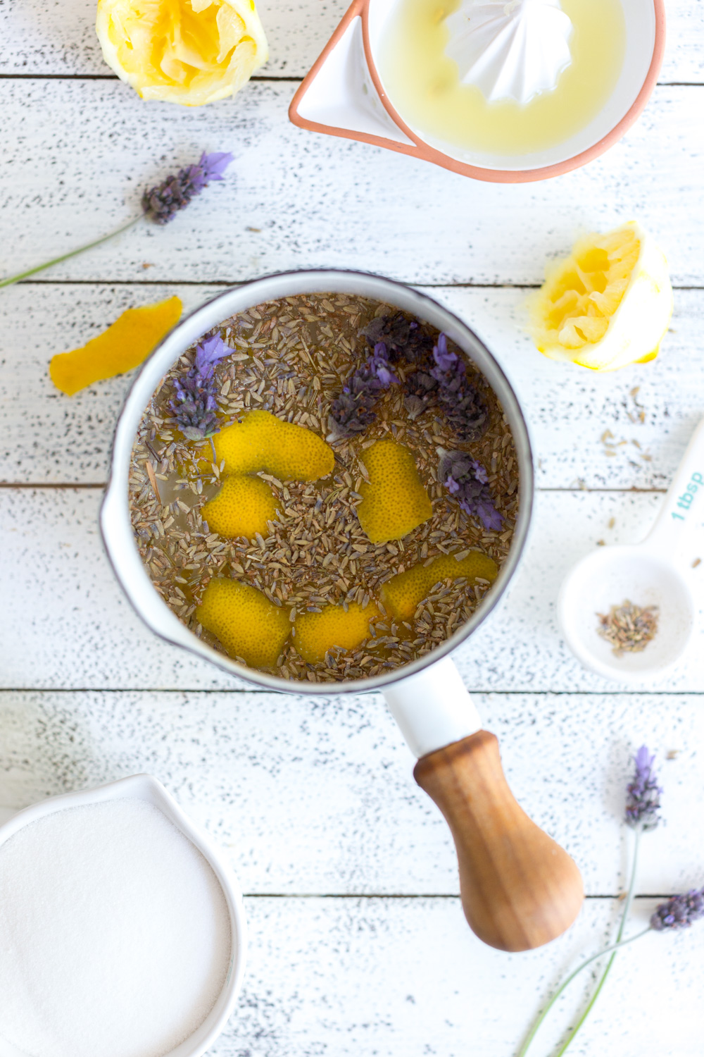 Making lavender simple syrup by Baking The Goods