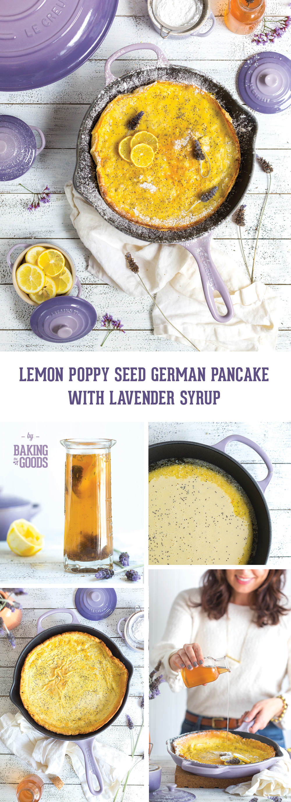 Lemon Poppy Seed German Pancake with Lavender Syrup by Baking The Goods