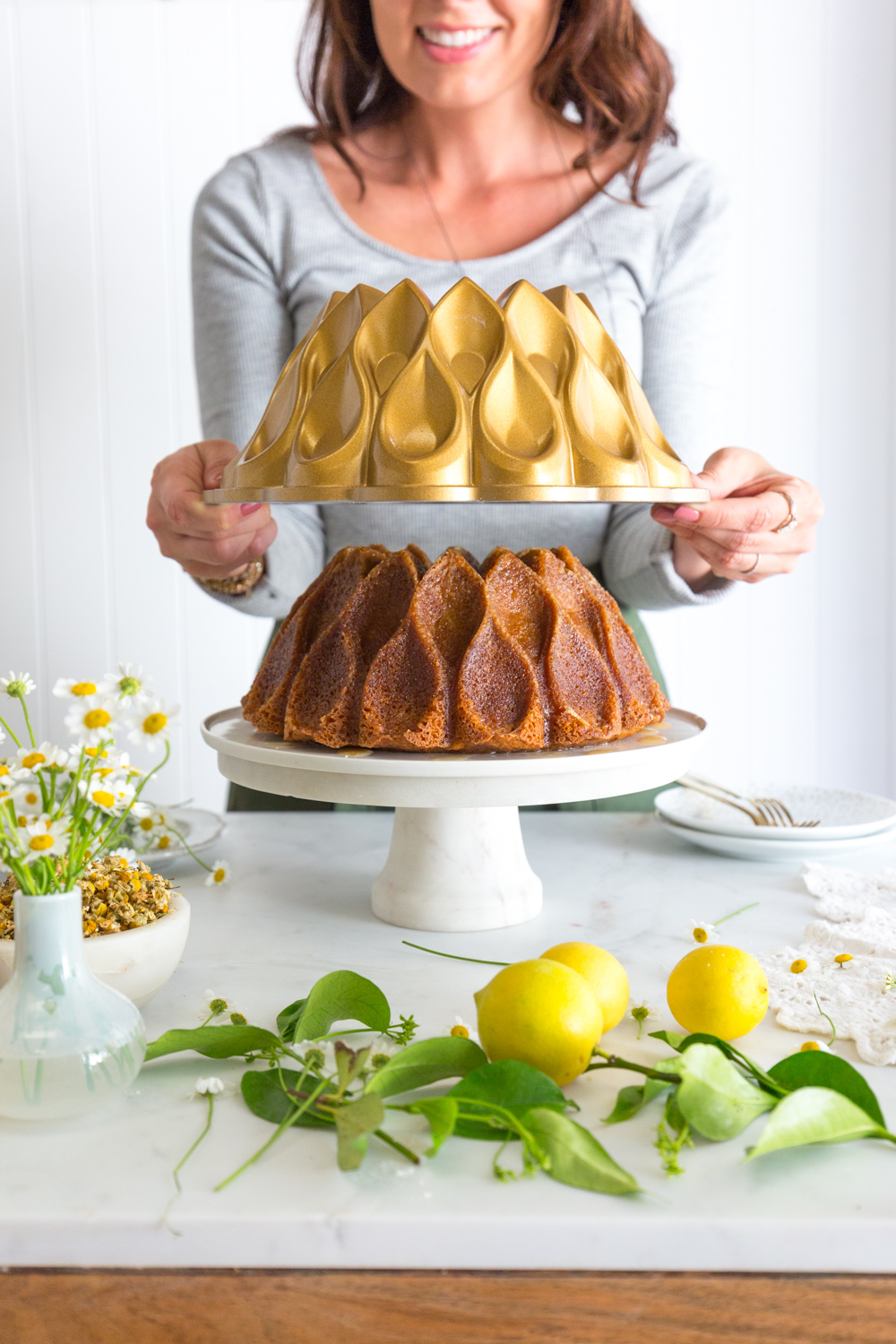 Lemon Chamomile Honey Bundt Cake - reveal