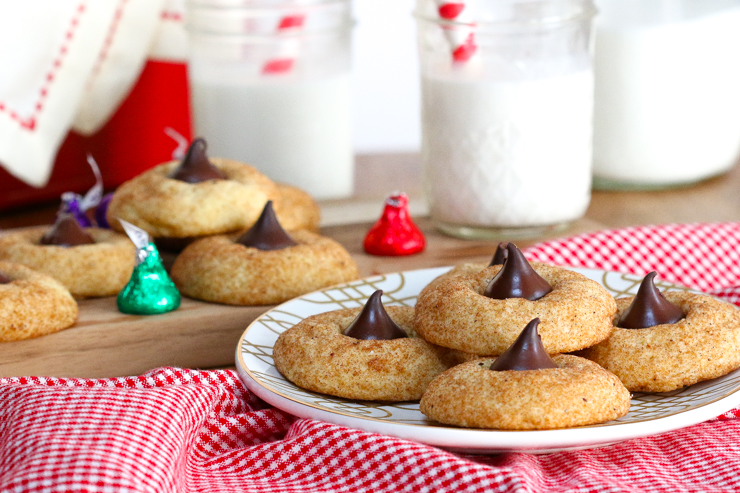 Plate of Snickerdoodle Kiss Cookies