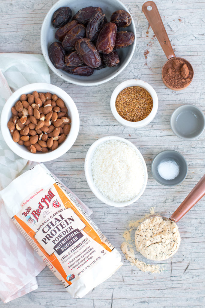 Date Almond Coconut Protein Ball ingredients