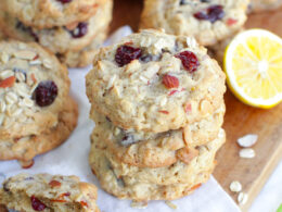 Lemon Cherry Almond Oat Cookies