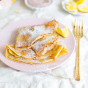 The Best Basic Crepes by with cinnamon sugar and lemon.