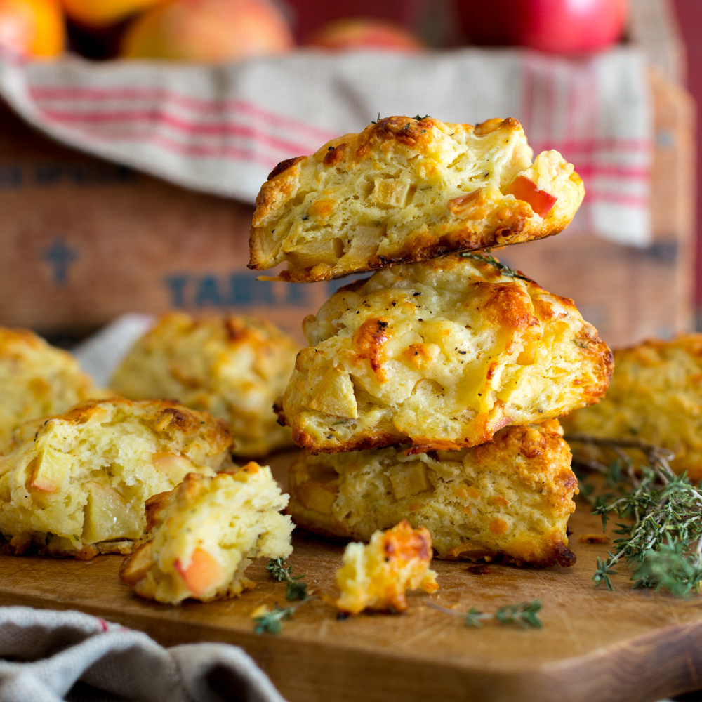 Apple Cheddar and Thyme Scones