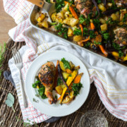 Apple Cider Brined Chicken with Roasted Veggies & Herbs by Baking The Goods.