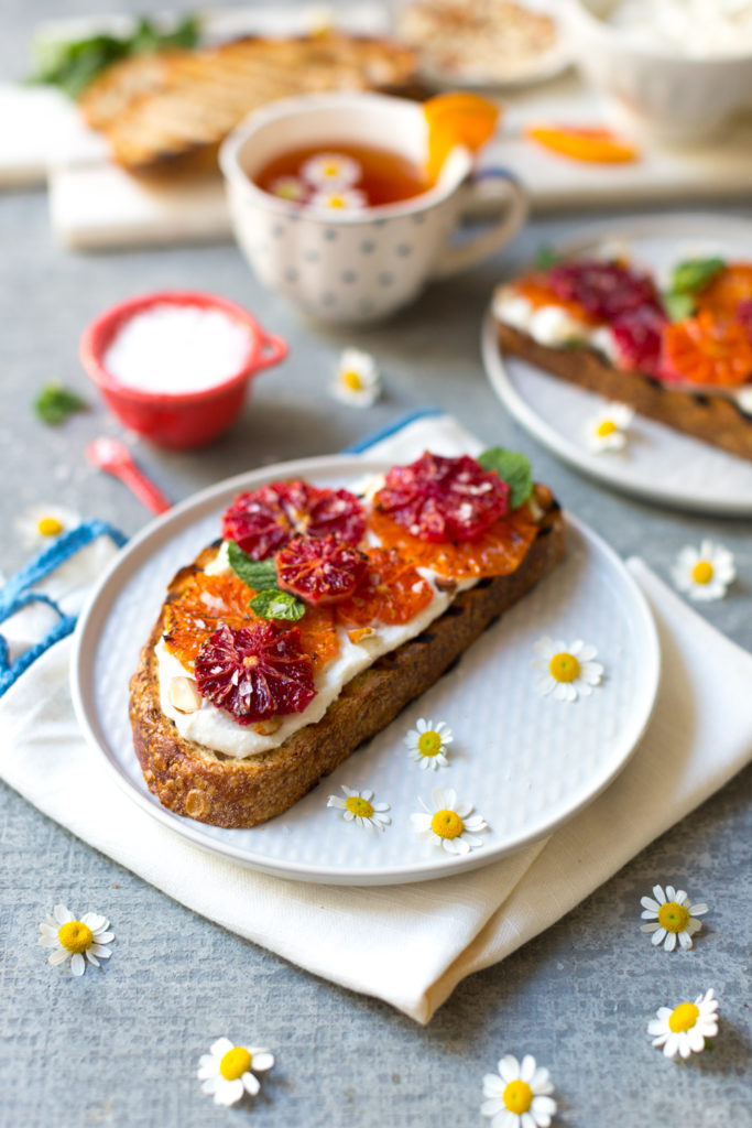 Broiled Orange Whipped Ricotta Toasts from Baking The Goods