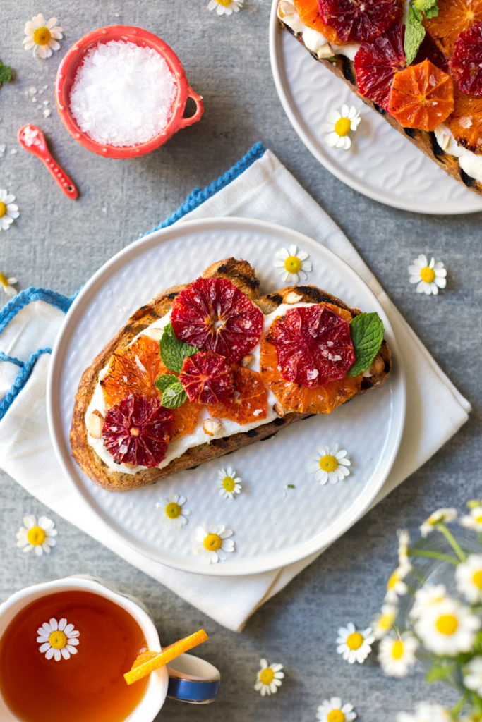 Broiled Orange Whipped Ricotta Toasts by Baking The Goods