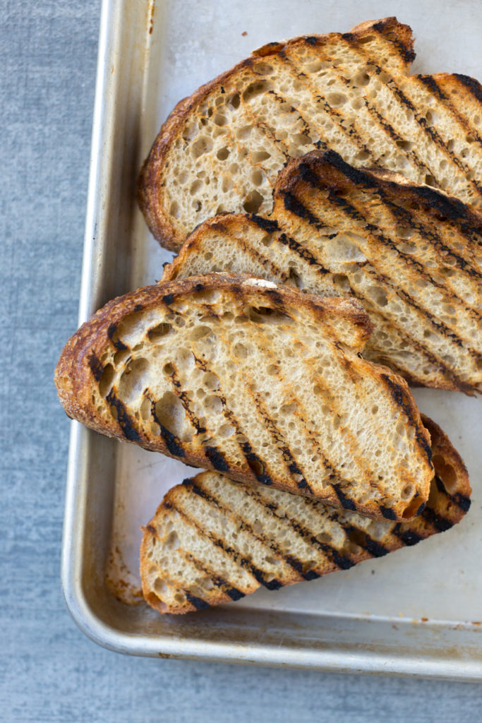 Broiled Orange Whipped Ricotta Toasts- grilled bread