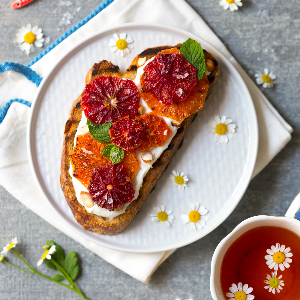 Broiled Orange Whipped Ricotta Toasts by Baking The Goods