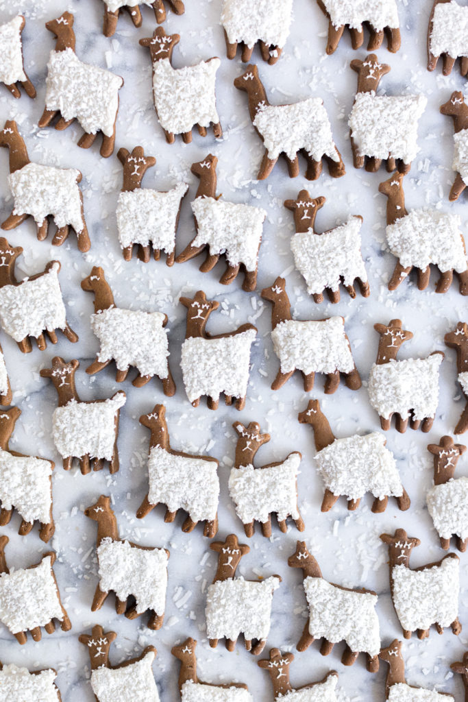 Gingerbread Coconut Llama Cookies - grid