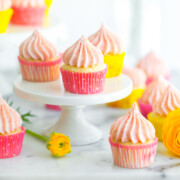 Mini Strawberry Lemon Cupcakes by Baking The Goods