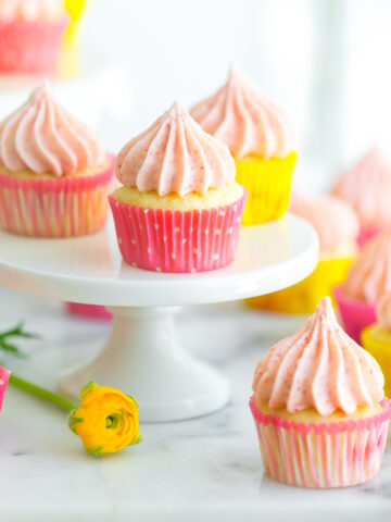 Mini Strawberry Lemon Cupcakes by Baking The Goods