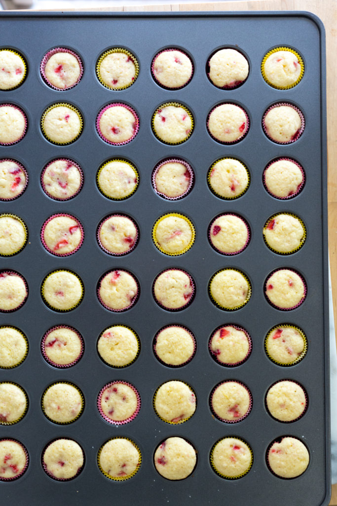 Strawberry Lemon Cupcakes in tin