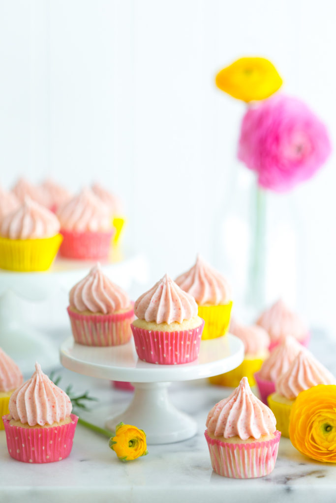 Mini Strawberry Lemon Cupcakes from Baking The Goods