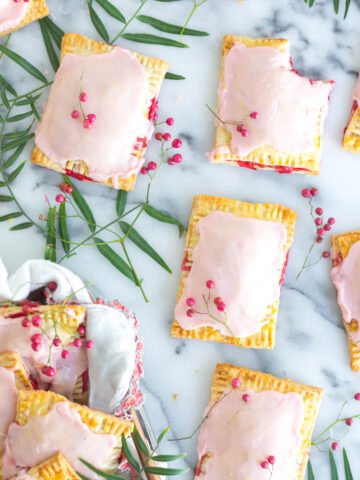 Raspberry Rhubarb Pink Peppercorn Hand Pies by Baking The Goods