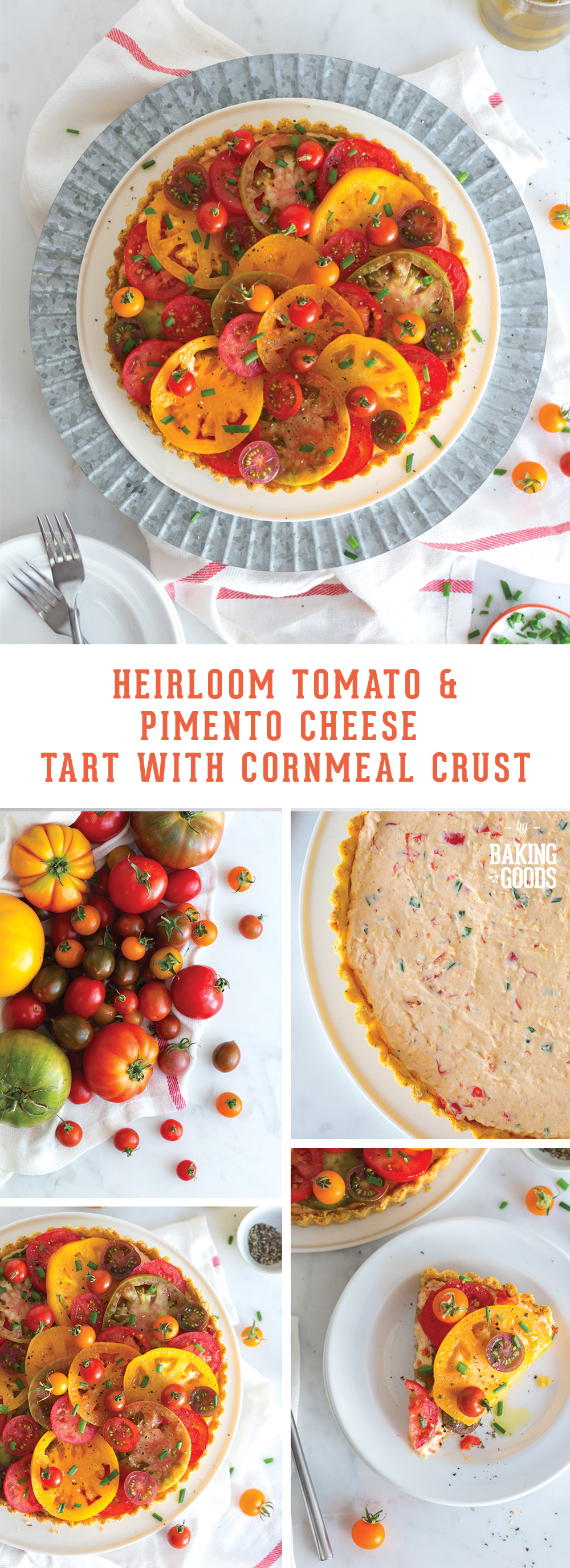 Heirloom Tomato and Pimento Cheese Tart with Cornmeal Crust by Baking The Goods