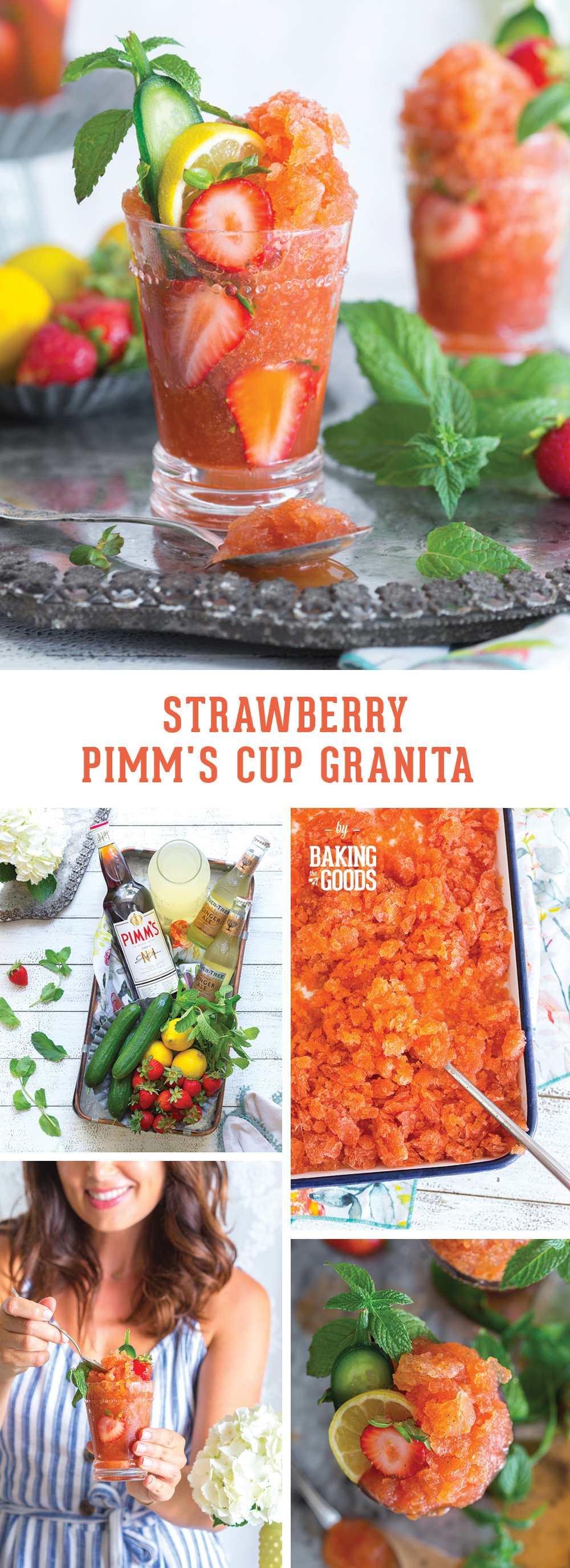 Strawberry Pimm's Cup Granita by Baking The Goods