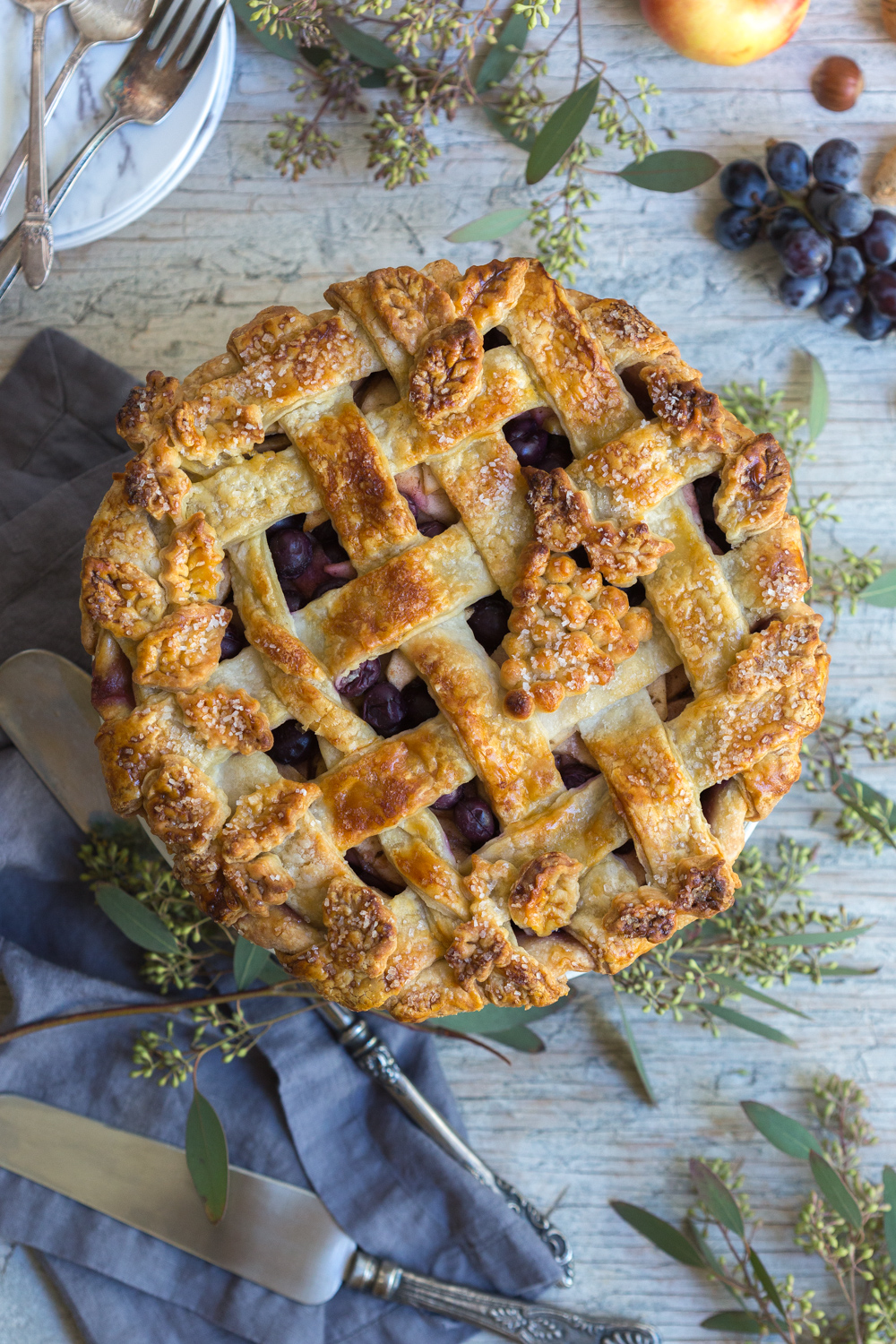 Spiced Grape Apple Pie by Baking The Goods