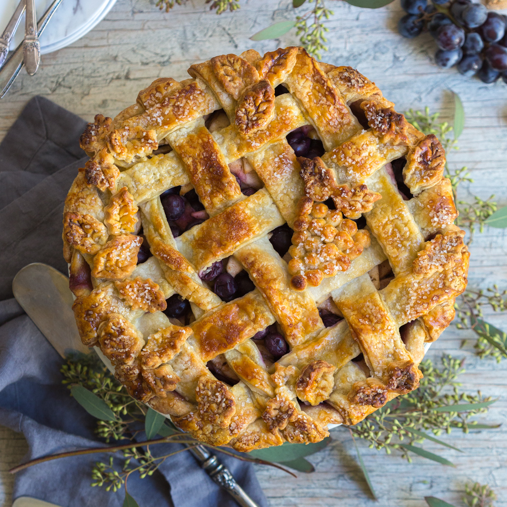 Spiced Grape Apple Pie by Baking The Goods
