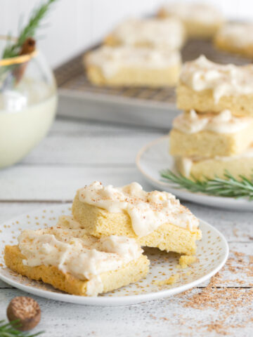 Cardamom Spiced Cookie Bars with Eggnog Cream Cheese Frosting by Baking The Goods