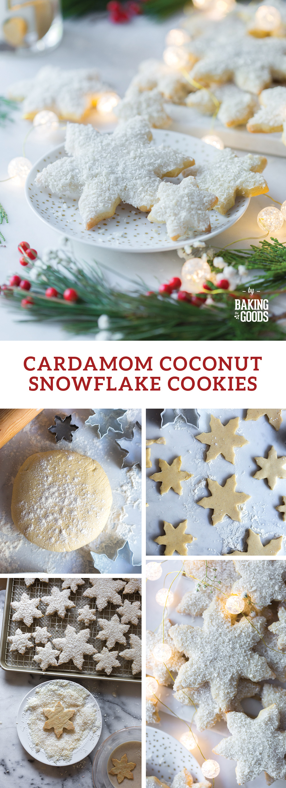 Cardamom Coconut Snowflake Cookies by Baking The Goods