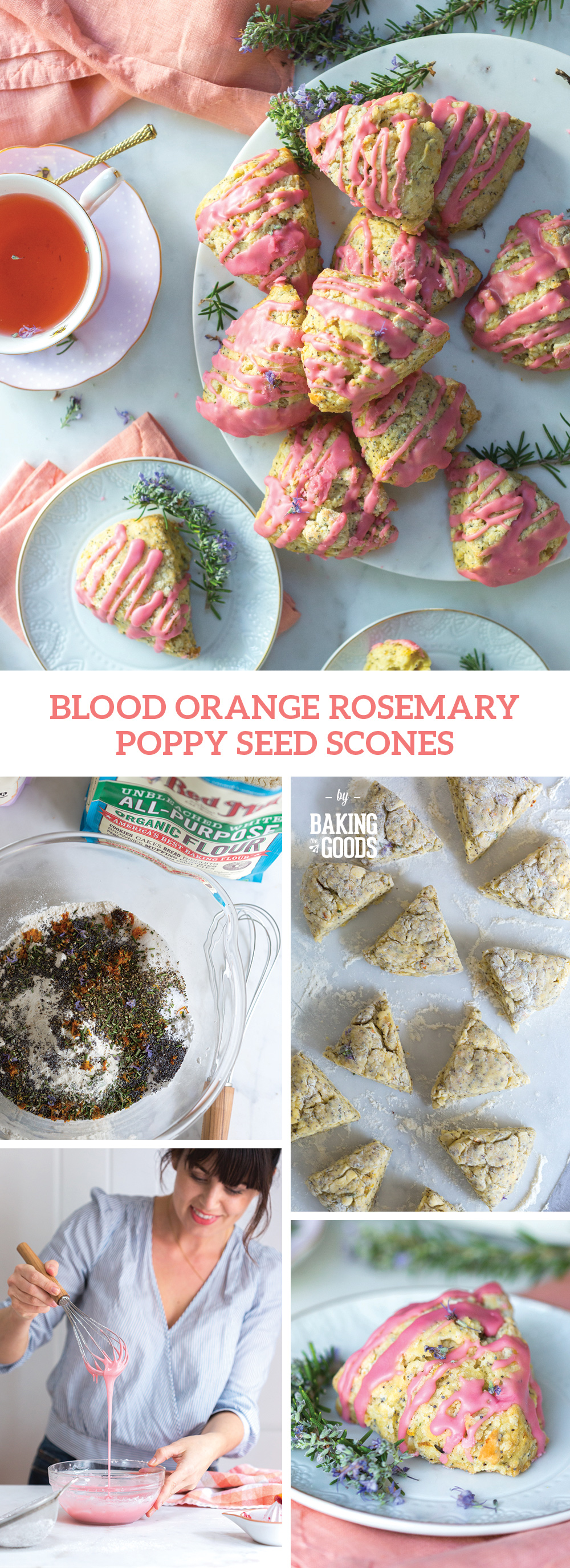 Blood Orange Rosemary Poppy Seed Scones by Baking The Goods