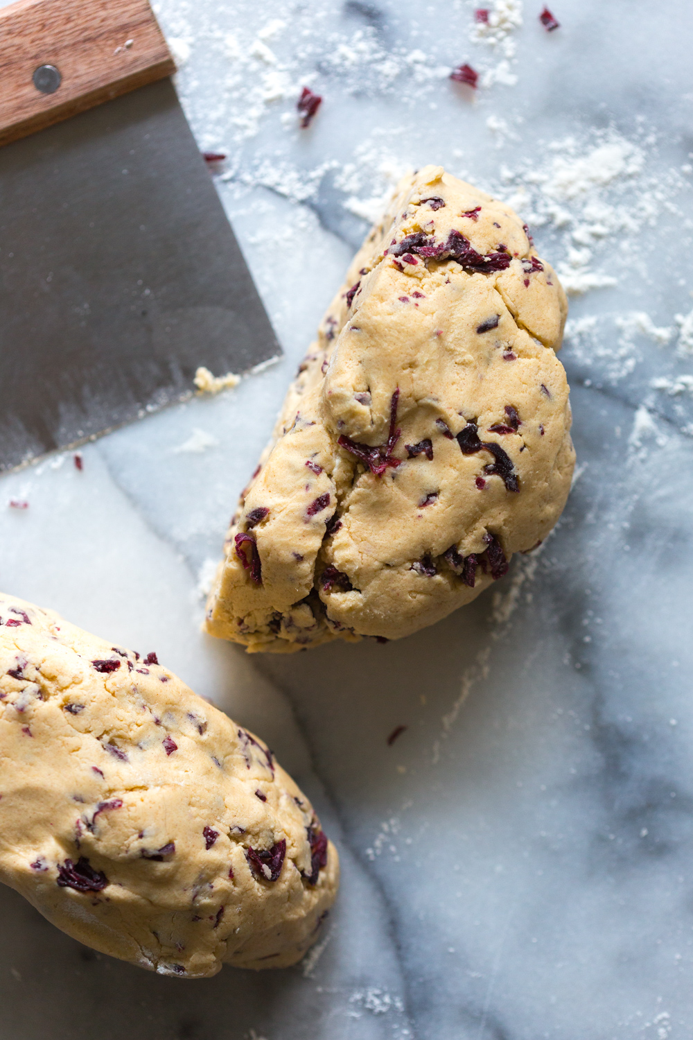 Glazed Hibiscus Shortbread Cookie dough