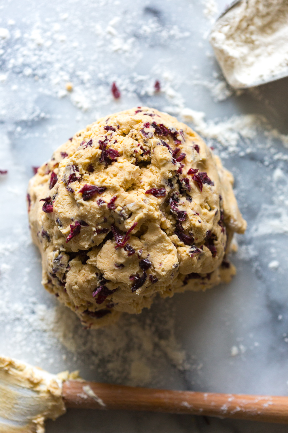 Glazed Hibiscus Shortbread Cookie dough