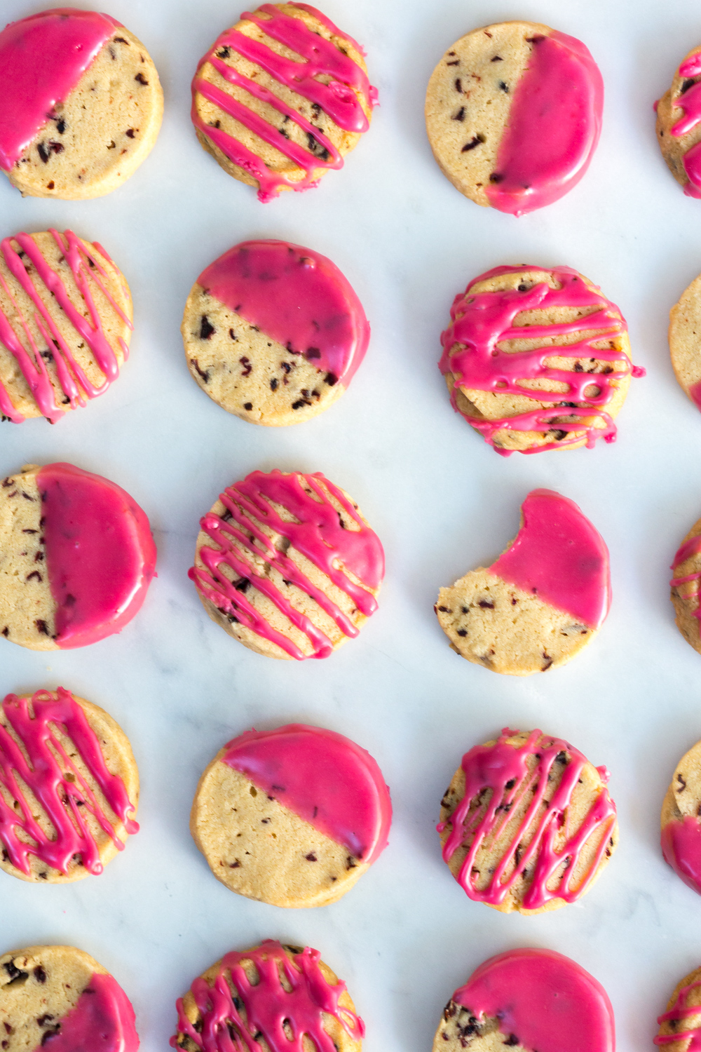 Glazed Hibiscus Shortbread Cookies | Baking the Goods