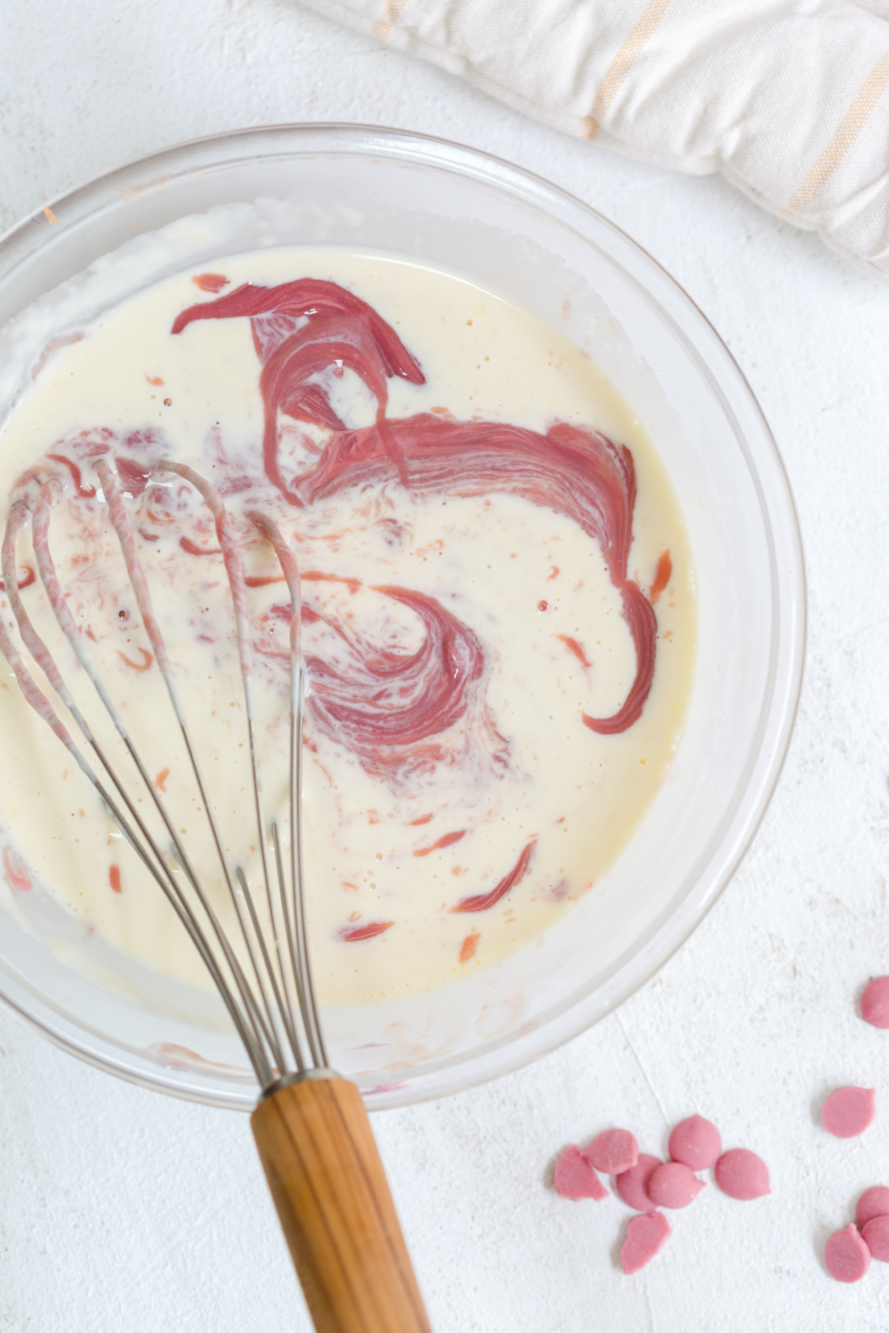 Mixing Ruby Cacao Ganache Tart filling