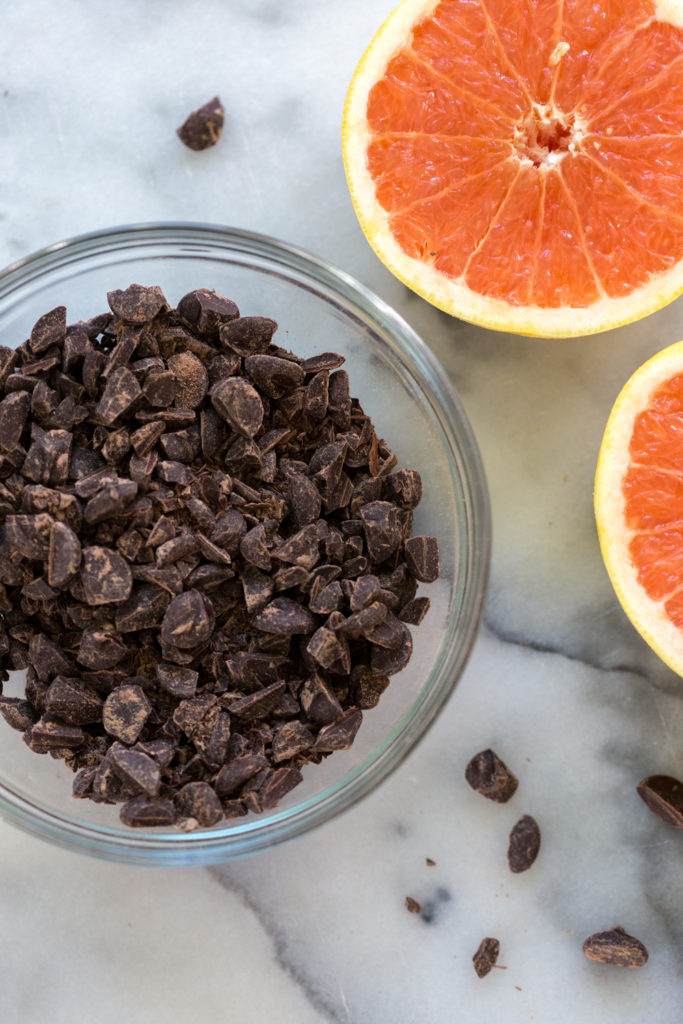 Dark chocolate chunks and grapefruit for Salted Grapefruit Chocolate Chunk Shortbread Cookies