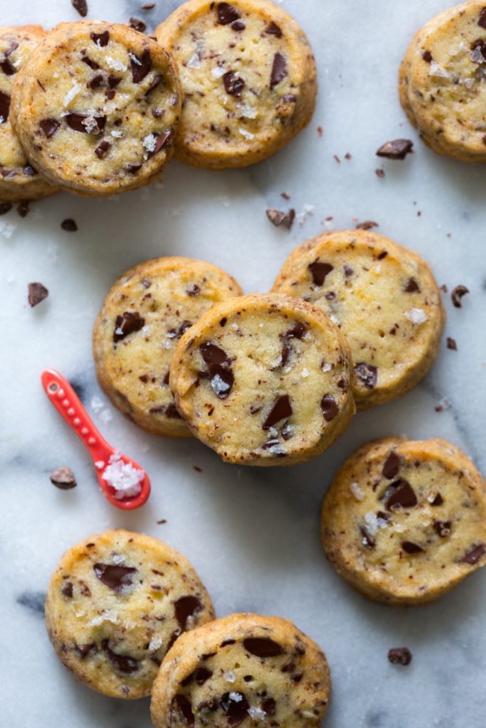 Salted Grapefruit & Dark Chocolate Chunk Shortbread Cookies by Baking The Goods