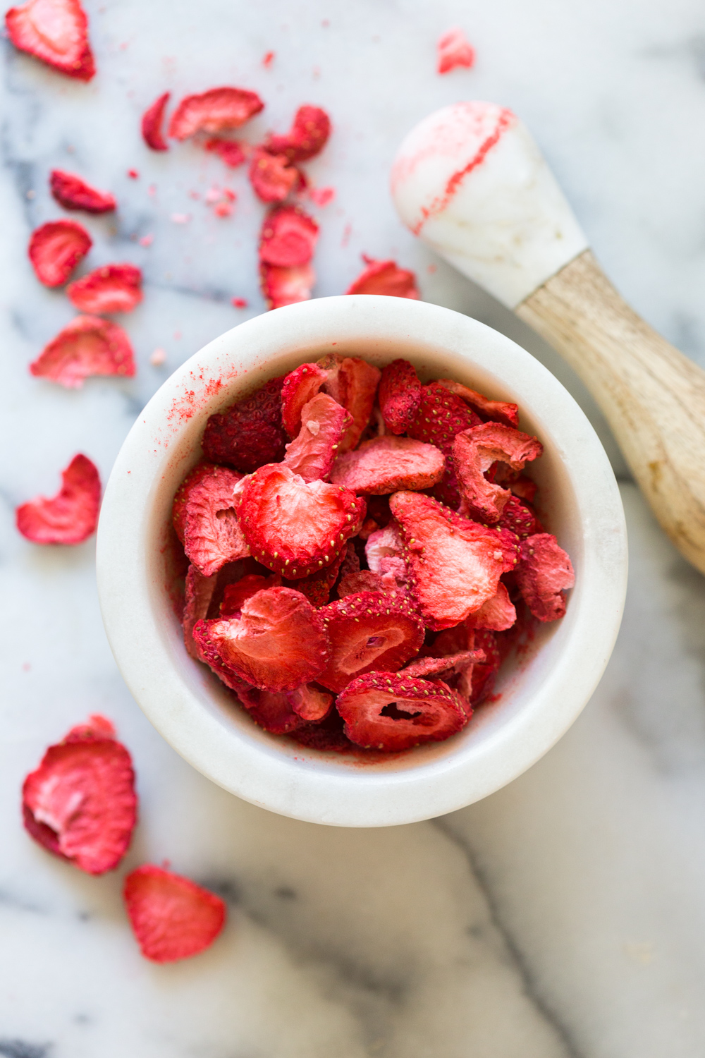 Freeze Dried Strawberries for Strawberry Blondies topping