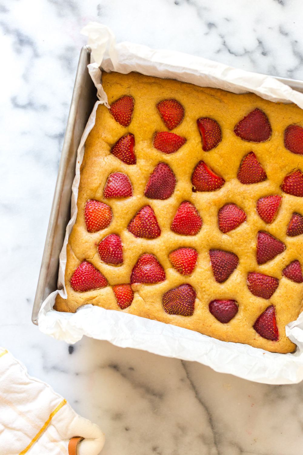 Strawberry Blondies - cooling