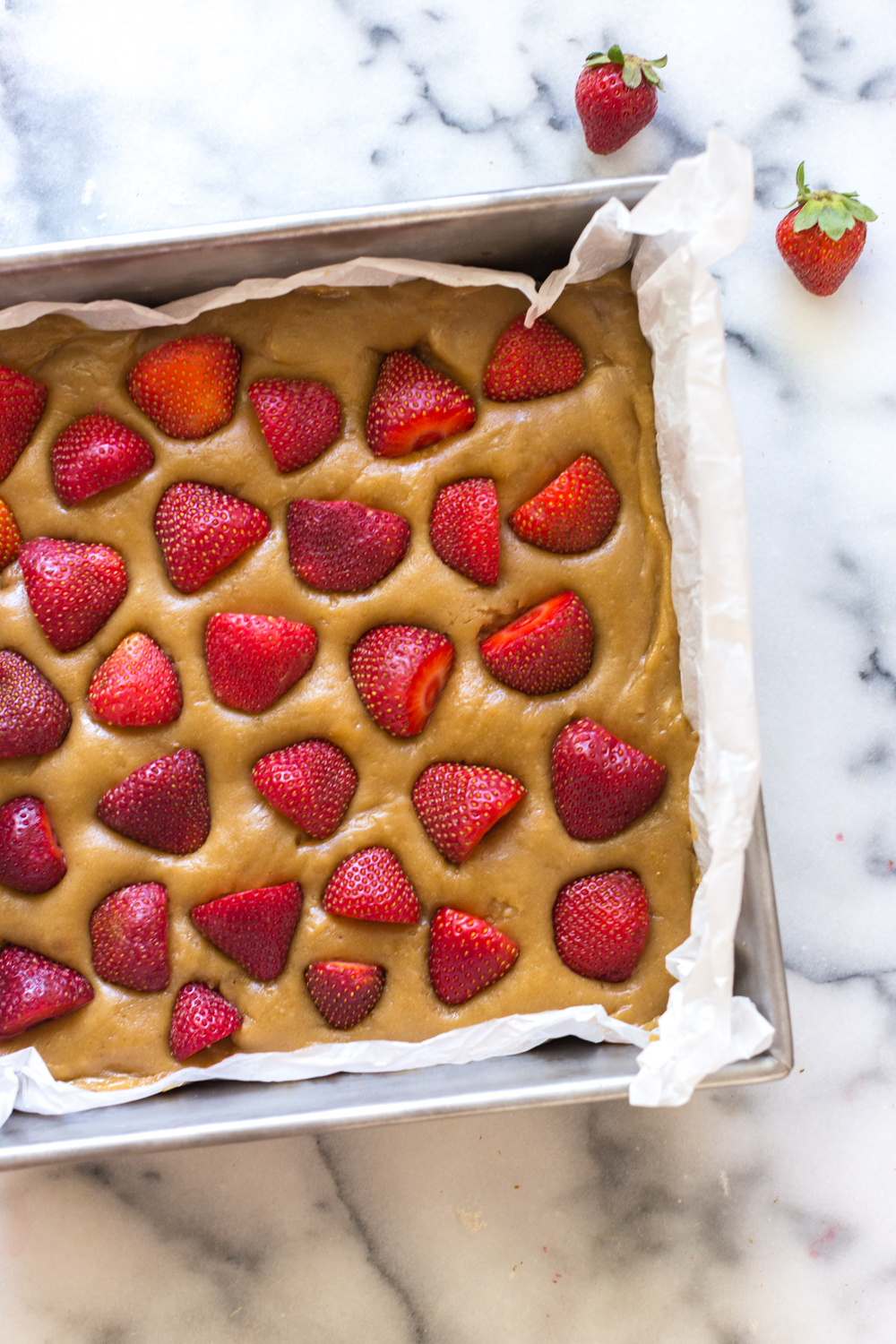 Strawberry Blondies - pre-baked