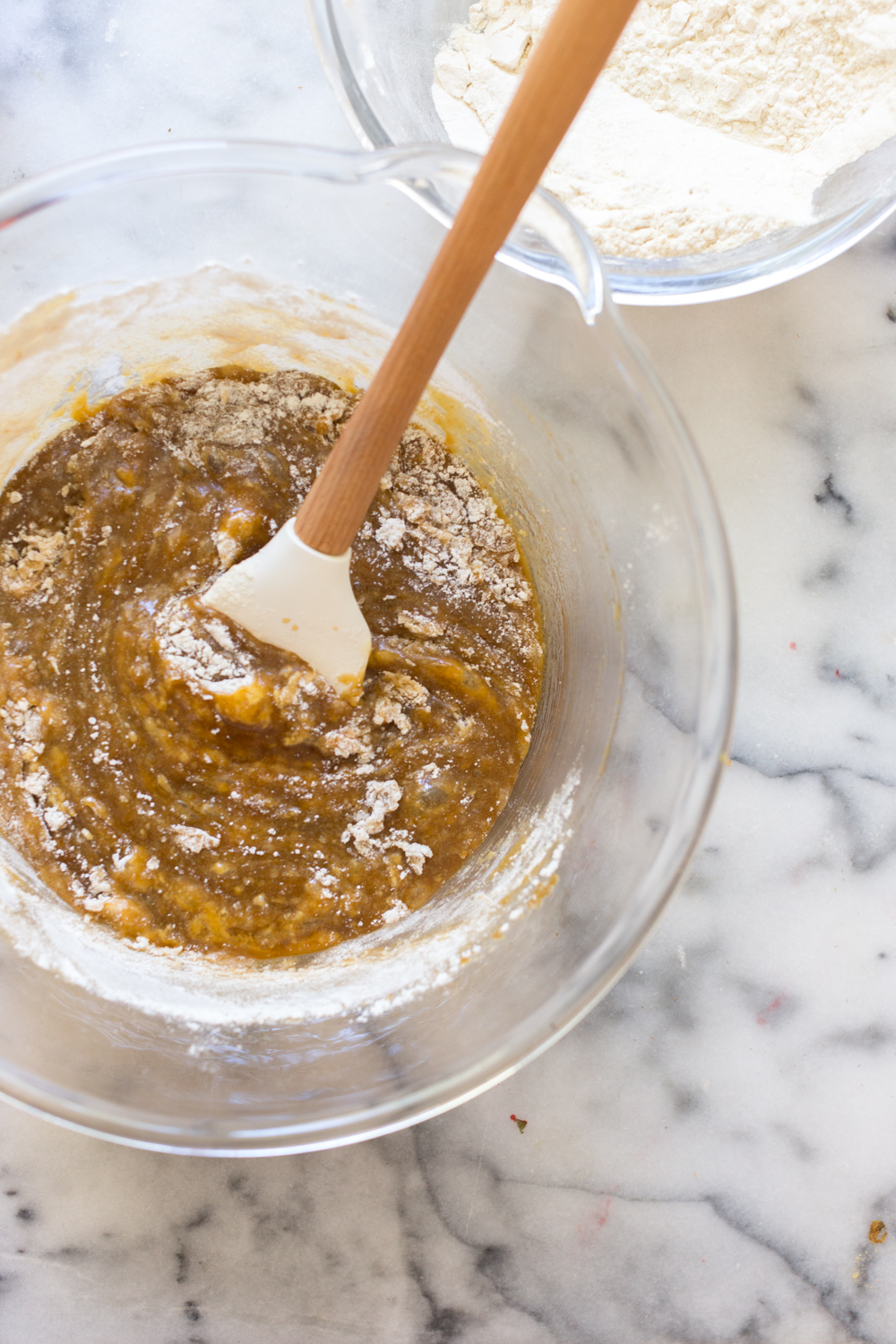 Mixing batter for Strawberry Blondies