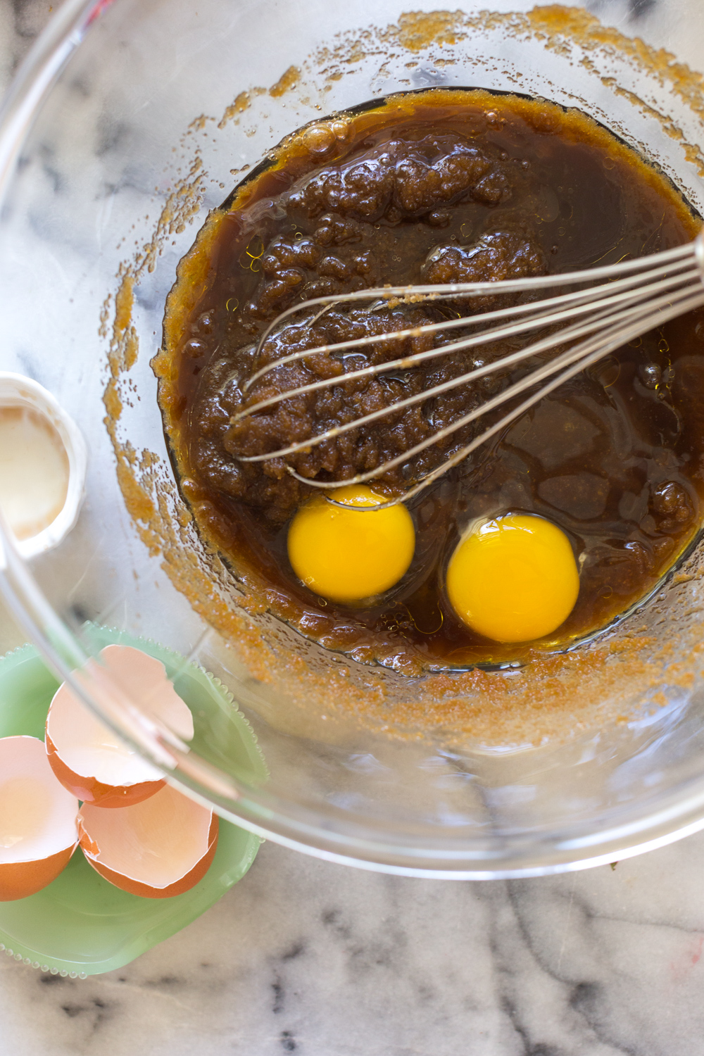 Mixing batter for Strawberry Blondies