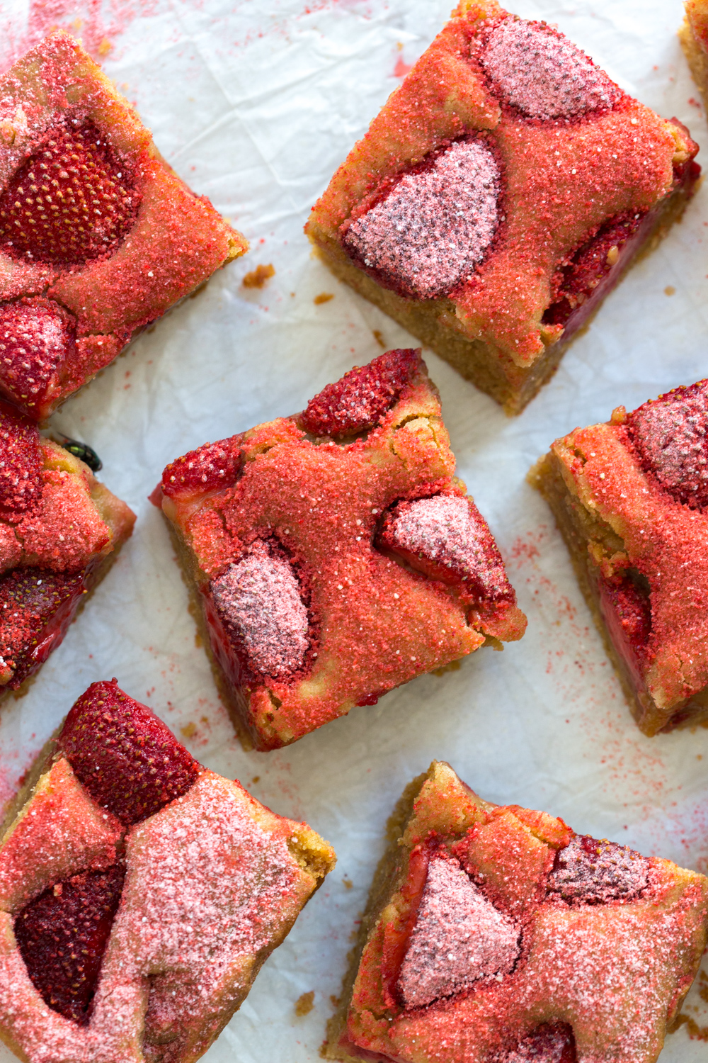 Strawberry Blondies - close up