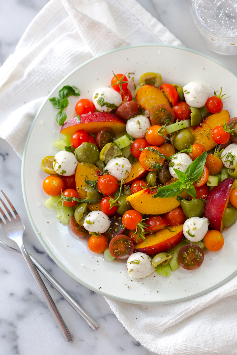 Cherry Tomato, Nectarine and Mozzarella Salad from Baking The Goods