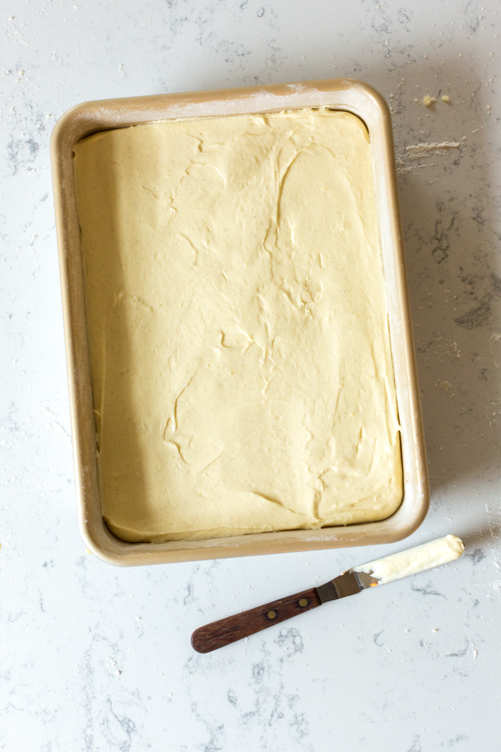 Eggnog Sheet Cake pre-baked