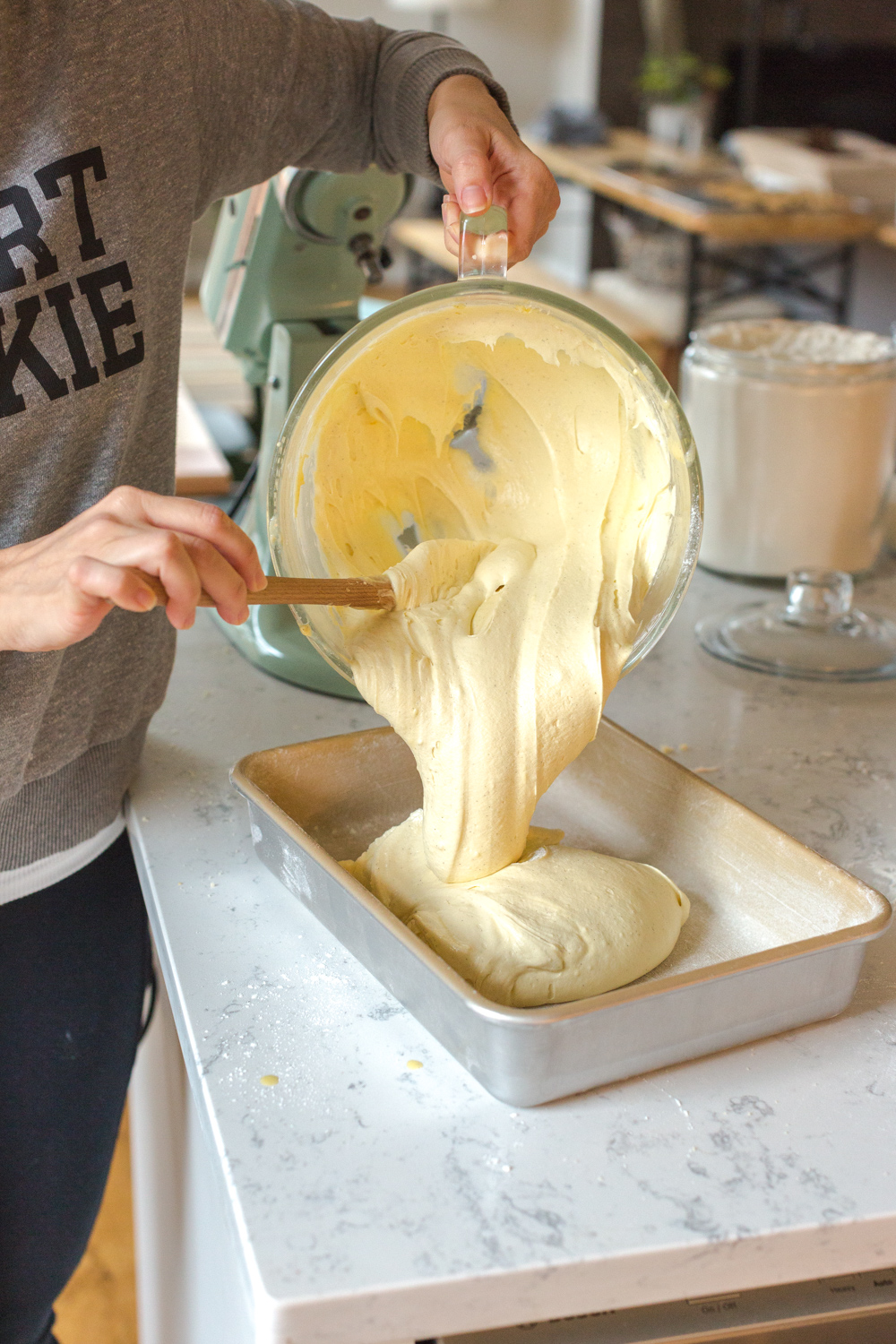 Eggnog Sheet Cake batter