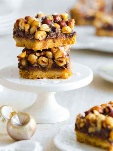 Salted Hazelnut Chocolate Maple Rum Bars by Baking The Goods