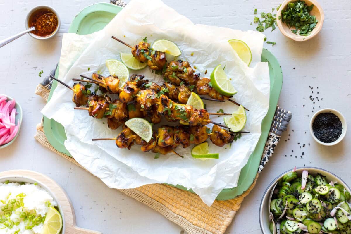 Ginger Honey Lime Chicken Skewers by Baking The Goods