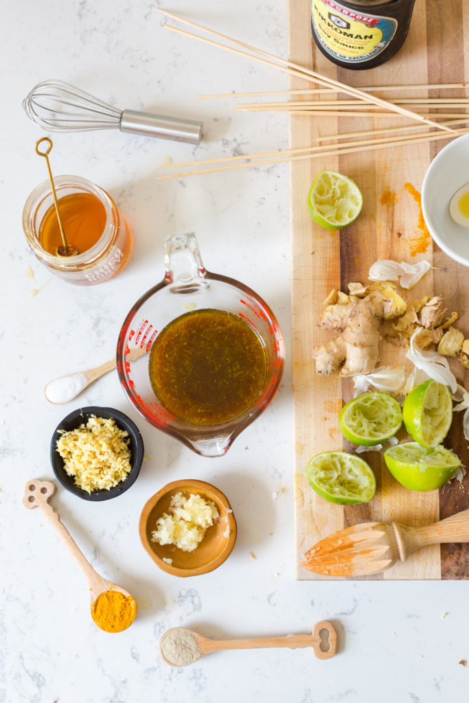 Ginger Honey Lime marinade ingredients