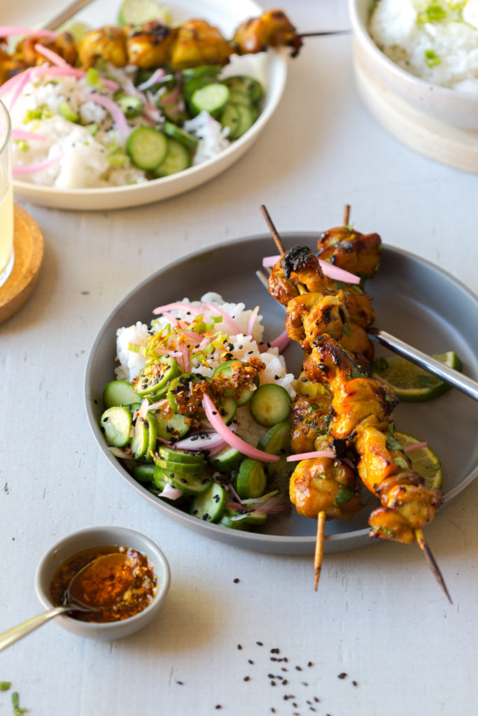 Ginger Honey Lime Chicken Skewers | Baking the Goods