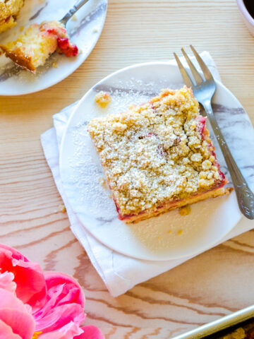 Strawberry Rhubarb Coffee Cake by Baking The Goods