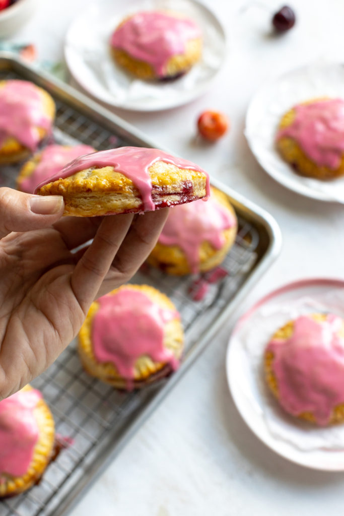Glazed Cherry Hand Pies with Cream Cheese Crust